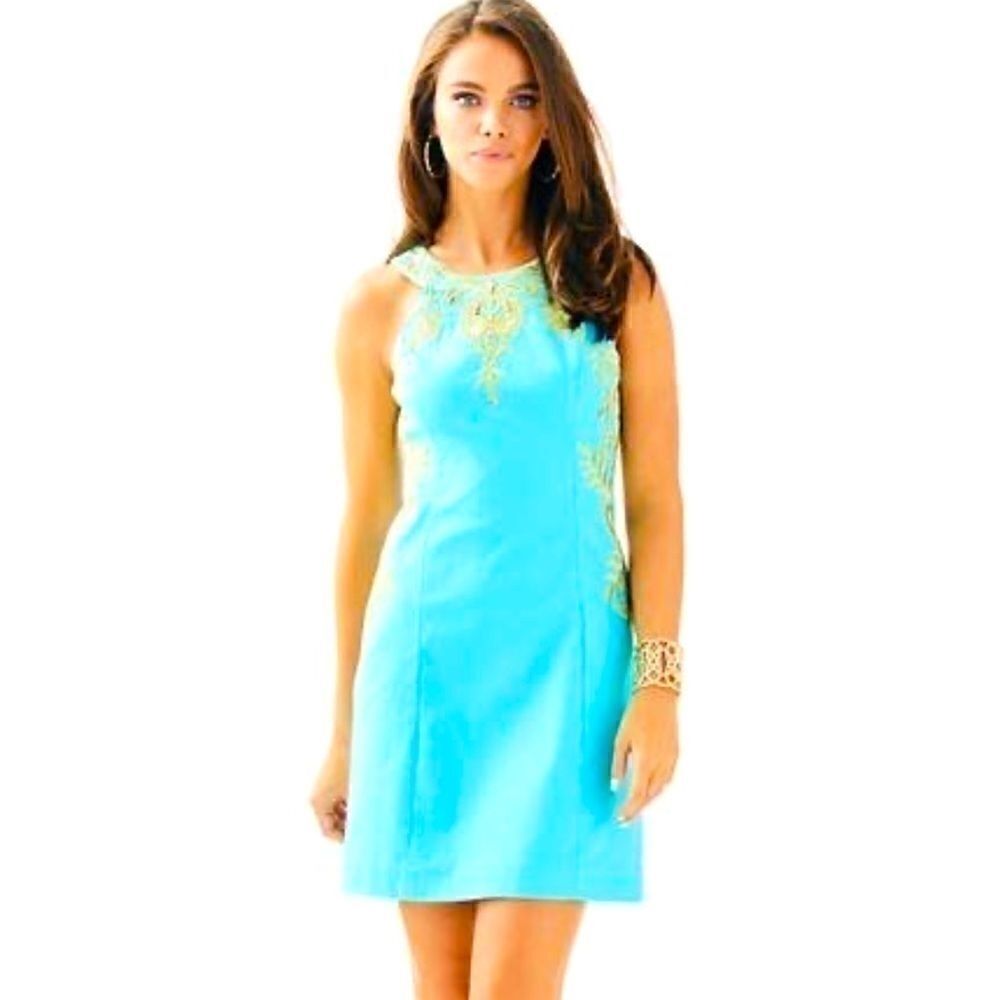 𝅺LILLY Pulitzer Tina Shift Dress Blue Ibiza 0